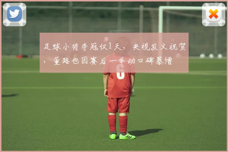 足球小将夺冠仅1天，央视发文祝贺，董路也因赛后一举动口碑暴增